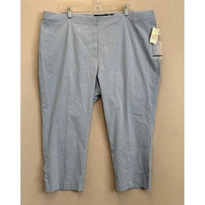 INSIGHT Women's Plus 3X Pull On High Rise Embellished Cropped Stretch Blue Pants